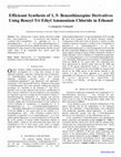 Research paper thumbnail of Efficieant Synthesis of 1, 5- Benzothiazepine Derivatives Using Benzyl Tri Ethyl Ammonium Chloride in Ethonol