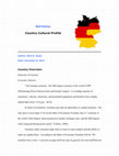 Research paper thumbnail of Germany Country Cultural Profile by Mark Susor