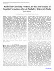 Research paper thumbnail of Adolescent University Freshers, the Jinx or Fulcrums of Identity Formation: A Great Zimbabwe University Study