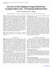 Research paper thumbnail of Diversity of the Endophytic Fungi Isolated from Acalypha Indica Linn - A Promising Medicinal Plant