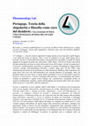 Research paper thumbnail of Recensione a: "Periagoge" (PhenomenologyLab - Maria Chiara Bruttomesso) (2014)