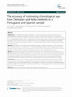 Research paper thumbnail of The accuracy of estimating chronological age from Demirjian and Nolla methods in a Portuguese and Spanish sample.