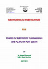 Research paper thumbnail of Geotechnical invesigation for towers of electricity transmission line project in Port-Sudan