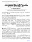 Research paper thumbnail of Socio-Economic Impact of Mgnrega - A Study Undertaken among Beneficiaries of 20 Villages of Dungarpur District of Rajasthan 