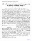 Research paper thumbnail of Effect of plant growth regulators on micro-propagation of Sunflower (Helianthus annuus L.) 