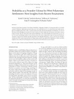 Research paper thumbnail of Nukuleka as a founder colony for West Polynesian settlement: New insights from recent excavations