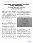 Research paper thumbnail of Experimental Investigation on Watt Governor to Increase Minimum Speed 