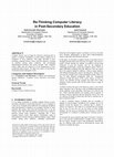 Research paper thumbnail of Re-thinking computer literacy in post-secondary education