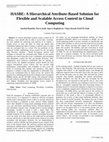 Research paper thumbnail of HASBE: A Hierarchical Attribute-Based Solution for Flexible and Scalable Access Control in Cloud Computing 