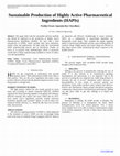 Research paper thumbnail of Sustainable Production of Highly Active Pharmaceutical Ingredients (HAPIs) 