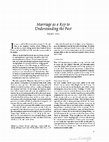 Research paper thumbnail of "Marriage as a Key to Understanding the Past"