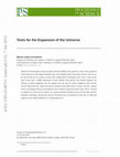 Research paper thumbnail of Tests For The ``Expansion'' of The Universe by Martín López-Corredoira