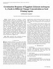 Research paper thumbnail of Germination Response of Eggplant (Solanum melongena L.) Seeds to Different Vinegar Concentration as Seed Priming Agents 