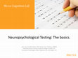 Research paper thumbnail of Neuropsychological testing: The basics.