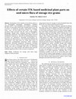 Research paper thumbnail of Effects of certain ITK based medicinal plant parts on seed micro flora of storage rice grains 