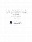 Research paper thumbnail of The Directors’ Duties of the UK Companies Act 2006