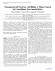 Research paper thumbnail of Management of Turcicum Leaf Blight of Maize Caused by Exserohilum Turcicum in Maize 