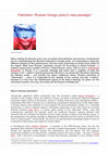 Research paper thumbnail of Patriotism: Russian foreign policy’s new paradigm