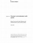 Research paper thumbnail of Russian Lemmatisation with DATR