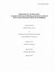 Research paper thumbnail of From Policy to Practice: An analysis of the factors affecting ground-level execution of the K-12 Program in the Philippines