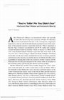 Research paper thumbnail of "'You're Tellin' Me You Didn't See': Hitchcock's REAR WINDOW and Antonioni's BLOW-UP" 