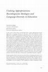 Research paper thumbnail of Undoing Appropriateness: Raciolinguistic Ideologies and Language Diversity in Education