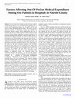 Research paper thumbnail of Factors Affecting Out-Of-Pocket Medical Expenditure Among Out Patients in Hospitals in Nairobi County 