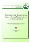 Research paper thumbnail of PROPUESTA DE ORDENACIÓN PARA SITIOS PRIORITARIOS DE BIODIVERSIDAD