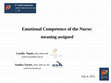 Research paper thumbnail of Emotional Competence of the Nurse: meaning assigned