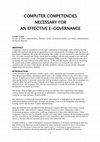 Research paper thumbnail of COMPUTER COMPETENCIES NECESSARY FOR AN EFFECTIVE E-GOVERNANCE 