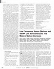 Research paper thumbnail of Late Pleistocene Human Skeleton and mtDNA Link Paleoamericans and Modern Native Americans