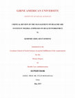 Research paper thumbnail of Critical Review of the Management of Healthcare system in Nigeria: Emphasis on Health Workforce