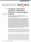 Research paper thumbnail of The genetics of East African populations: a Nilo-Saharan component in the African genetic landscape