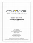 Research paper thumbnail of Screw Conveyor Design and Component Manual