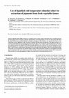 Research paper thumbnail of Use of liquefied cold temperature dimethyl ether for extraction of pigments from fresh vegetable tissues