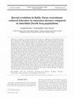 Research paper thumbnail of Recent evolution in Baltic Fucus vesiculosus: reduced tolerance to emersion stresses compared to intertidal (North Sea) populations