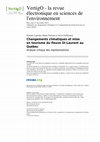 Research paper thumbnail of Changements climatiques et mise en tourisme du fleuve St-Laurent au Québec