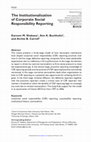 Research paper thumbnail of The Institutionalization of Corporate Social Responsibility Reporting