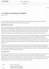 Research paper thumbnail of . Project Schedule Planning | Project Management