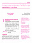 Research paper thumbnail of Impacto de las Inversiones en TI en la Eficiencia de los Bancos Argentinos. 