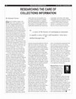 Research paper thumbnail of Researching the Care of Collections Information, by H. Turner