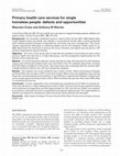 Research paper thumbnail of Primary health care services for single homeless people: defects and opportunities