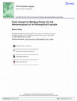 Research paper thumbnail of From Husserl to Merleau-Ponty: On the Metamorphosis of a Philosophical Example