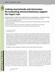 Research paper thumbnail of Linking macro-trends and micro-rates: re-evaluating micro-evolutionary support for Cope's rule