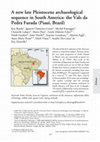 Research paper thumbnail of A new late Pleistocene archaeological sequence in South America: the Vale da Pedra Furada (Piauí, Brazil