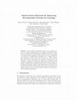 Research paper thumbnail of Dataset-driven research for improving recommender systems for learning