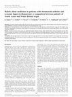 Research paper thumbnail of Beliefs about medicines in patients with rheumatoid arthritis and systemic lupus erythematosus: a comparison between patients of South Asian and White British origin