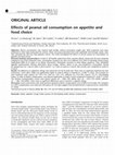 Research paper thumbnail of Effects of peanut oil consumption on appetite and food choice