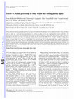 Research paper thumbnail of Effects of peanut processing on body weight and fasting plasma lipids