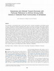 Research paper thumbnail of Awareness and Attitude Toward Zoonoses with Particular Reference to Anthrax Among Cattle Owners in Selected Rural Communities of Zimbabwe